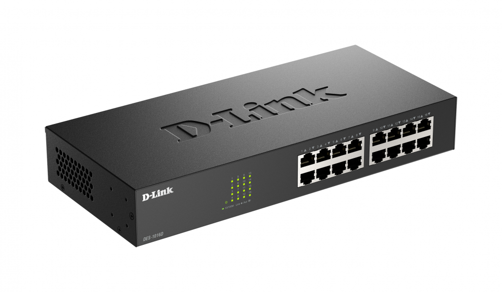 Коммутатор SWITCH 16-портовый D-Link 10/100Base-TX DES-1016D