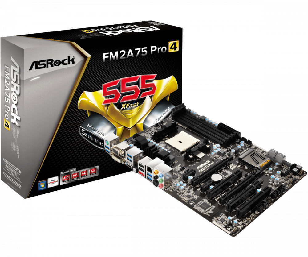 Материнская плата FM2 ASRock FM2A75 Pro4 Б/У