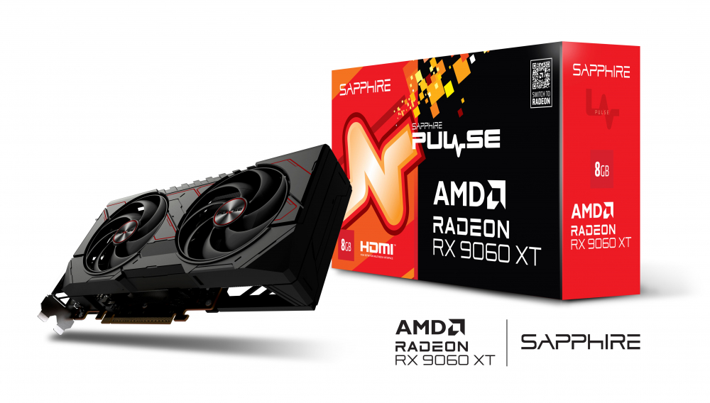 Видеокарта Radeon RX9060 XT 8Gb Sappire Pulse