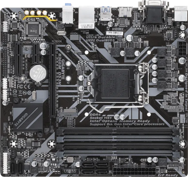 Материнская плата LGA1151v2 Gigabyte B360M DS3H Б/У