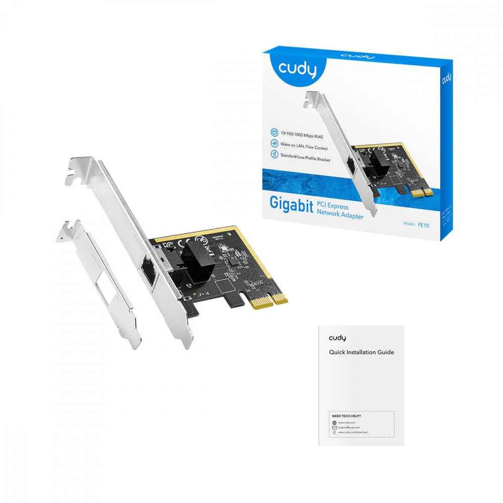 Сетевая карта PCI-E LAN 10/100/1000mbps Cudy PE10