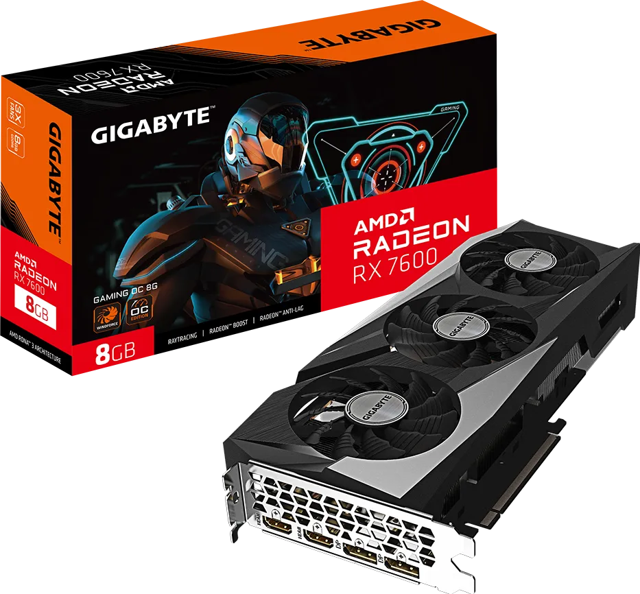 Видеокарта Radeon RX 7600 8Gb GDDR6 128bit Gigabyte GAMING OC