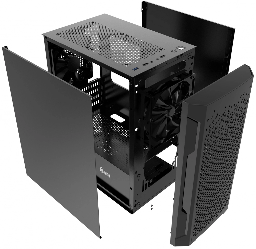 Корпус без блока питания Powercase Mistral Micro Z2B SI Black