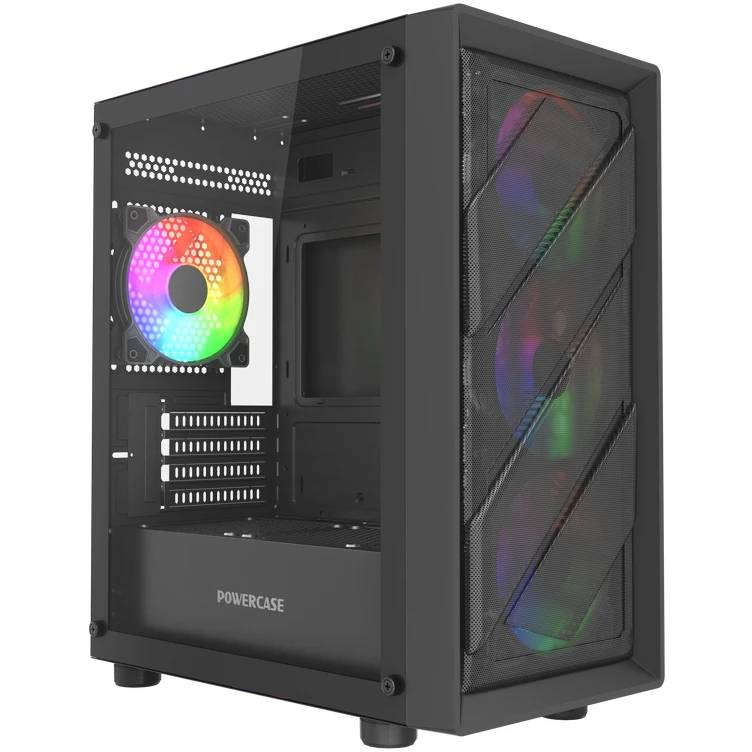 Корпус для ПЭВМ без блока питания Powercase Mistral Micro EM21 Black 
