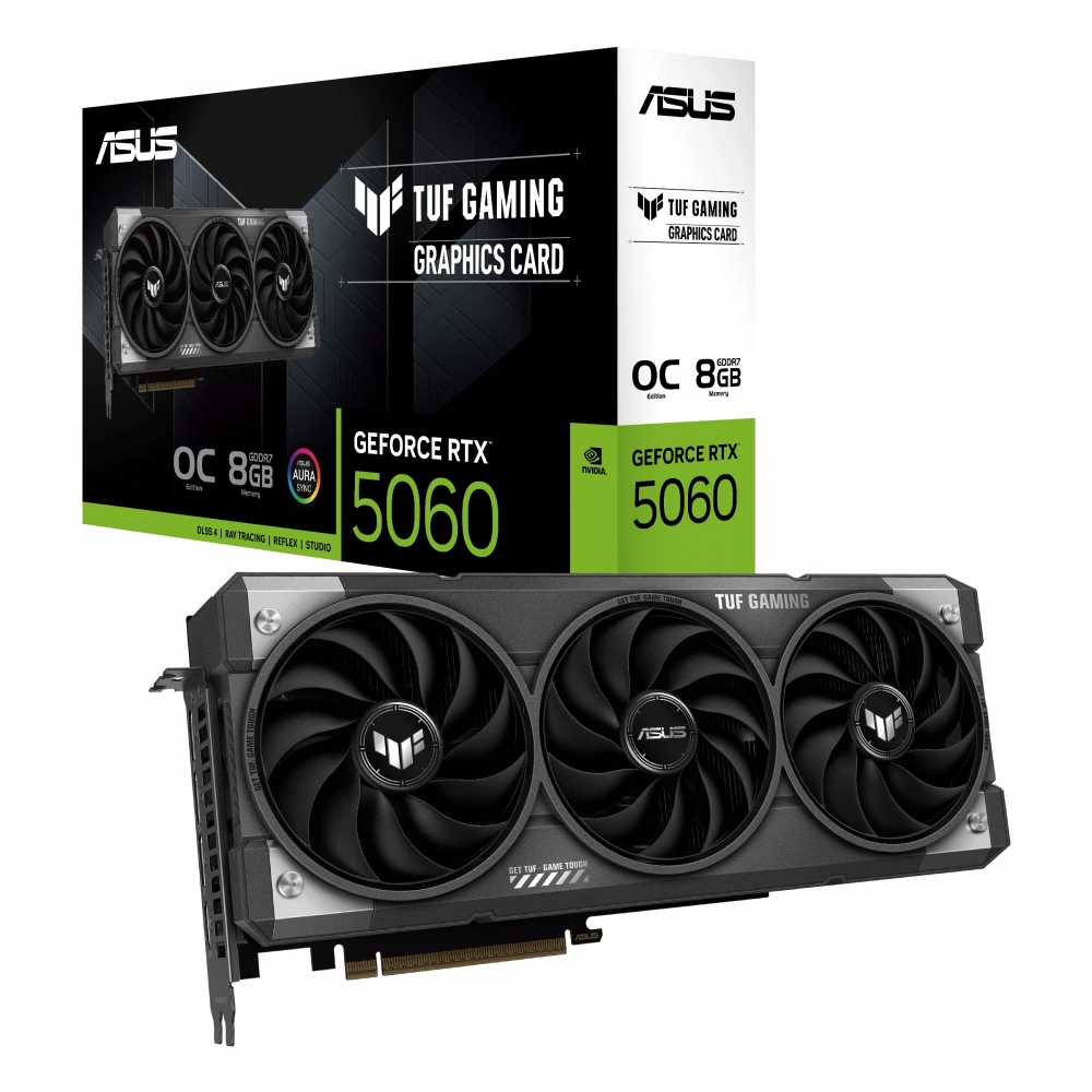 Видеокарта NVIDIA GeForce RTX 5060 Asus TUF Gaming OC Edition 8Gb GDDR7 HDMI+3xDP RTL