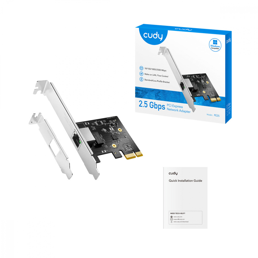 Сетевая карта PCI-E LAN 10/100/1000/2500mbps Cudy PE25